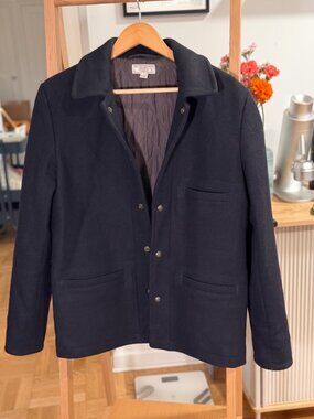 Wallace & Barnes J.Crew Navy Wool Snap Work Jacket S